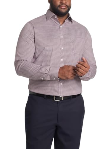 Michael Kors Men's Dress Shirt Travel Stretch Tall Fit (Big and Tall) Wine