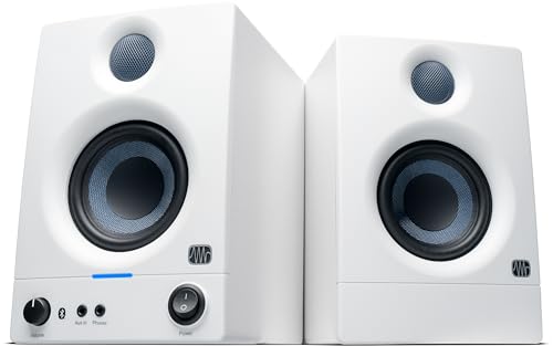 PreSonus Eris 3.5 Gen 2, Altavoces Activos de Escritorio 3.5 Pulgadas para Multimedia, Juegos, Producción Musical de Calidad Estudio, Potencia 50 W, Blanco