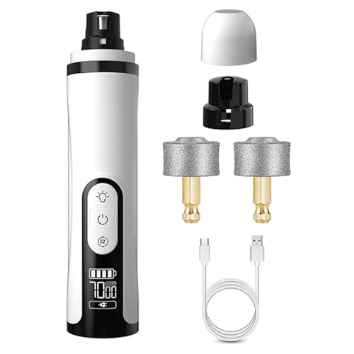 De Uñas Automática Para Mascotas - Molinillo Eléctrico Para Perros Y Gatos, Herramienta De Aseo Silenciosa | Dispositivo Cortapelos Giratorio Con Pantalla Digital Y Luz LED De 3 Velocidades, Sist
