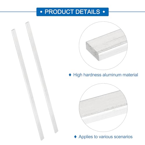Image of MECCANIXITY 6 Pcs Square Aluminum Flat Bar, 5 /32 inch (4mm) Thick x 31 /64 inch (12mm) Width x 12 inch (305mm) Long 6061 Aluminum Flat Plate Solid New Mill Stock Silver for Industrial Building