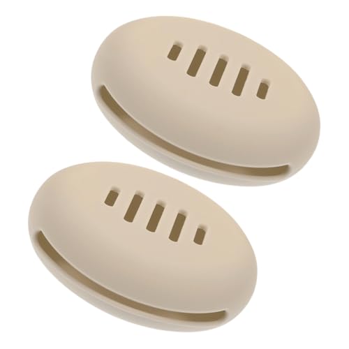 Generic パウダーパフ収納ボックス 2個セット ? シリコン製 スポンジホルダー 立て置き式 メイクブラシオーガナイザー 透明デザイン (カーキ)