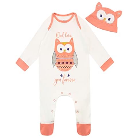 Harry Bear Baby Girl Owl Sleepsuit and Hat Cover