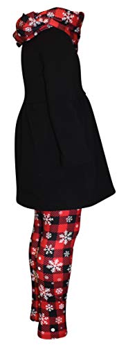 Image of Unique Baby Girls Kids Toddler 3pc Outfit Set Long Sleeve Soft Knit Tunic Top Leggings and Scarf