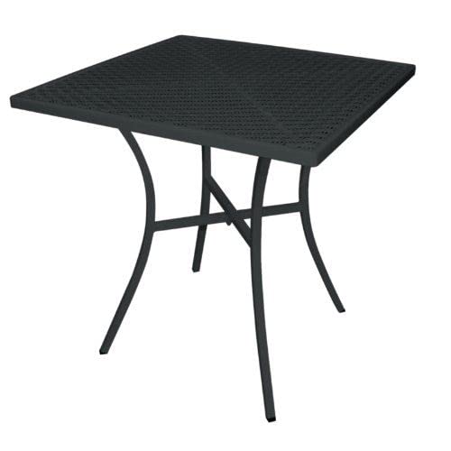 Bolero Black Steel Patterned Square Bistro Table 710X700X700mm Restaurant Bar