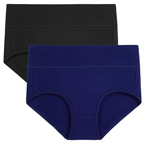 Image of wirarpa Women's Cotton Underwear High Waist Full Coverage Brief Panty Multipack