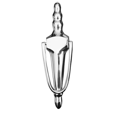 UAP 8-inch Slimline Bolt Fix Door Knocker Solid (No Hole), Polished Chrome Finish with Matching Fixings