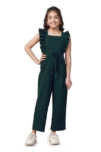Image of Fashion Dream Girl's Cotton Blend Ankle Length|Jump Suit Set for Girls