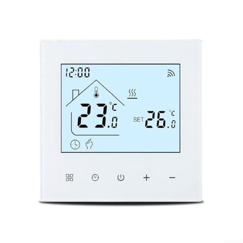 Marchfunny Termostato digital inteligente para sistemas de agua y calefacción por suelo, controlador de pared CA 230 V con precisión de 0,5 °C y programable
