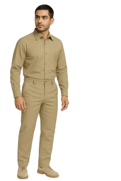 CHANDOKS Khaki Shirt and Pant Combo – Ideal Uniform for Drivers, Workers, & Daily Labor Use