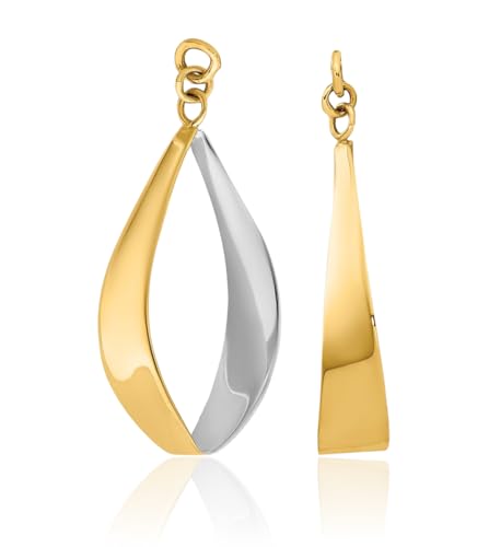 14K Solid Yellow Gold Reversible Dangle Earring Jackets for Studs - Main Image