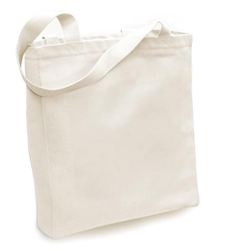 KXT DES!GN Tragetasche aus Baumwoll-Canvas mit Reißverschluss und Innentasche (UNBEDRUCKT)