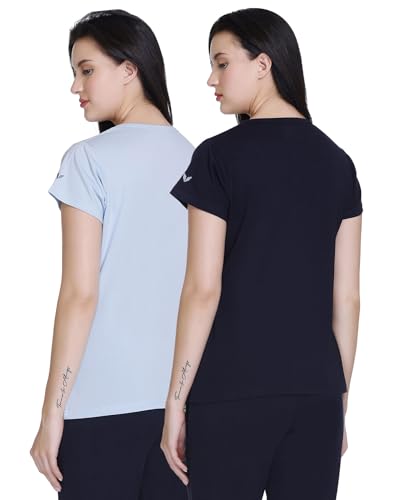 Image of GODFREY Women Round Neck Half Sleeve Cotton T Shirts