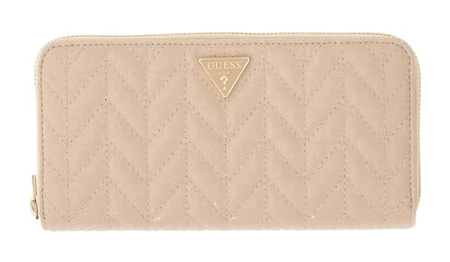 Porte-monnaie GUESS Stacey compagnon zippé beige écru chic