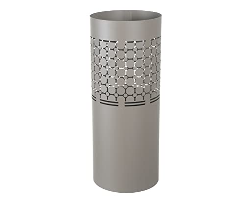 HERSIG - Paraguero Original | Paragueros de Diseño de Estilo Moderno para Paraguas Largos con Decoraciones Circulares de Color Marrón Claro