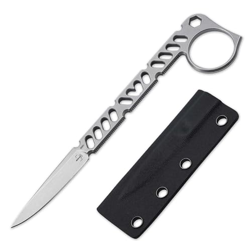 BÖKER PLUS Sigurd 42 - leichtes Einsatzmesser feststehend 42 a konform - D2 Skelett Messer mit Kydex Scheide & Gürtel-Clip - EDC Neck Knife mit Droppoint Klinge - Ganzstahl Messer in Geschenkbox