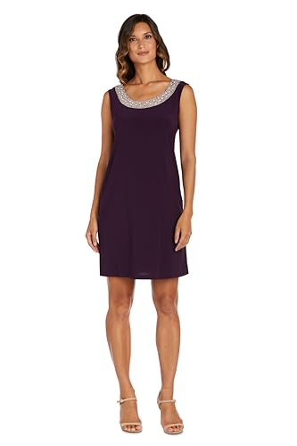 Image of R&M Richards Women's Petite Glitter Trim Jacket Dress