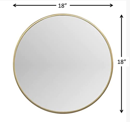 Image of Ali.G.I Round Mirror for Bathroom, Dressing Room, Black Frame Mirror for Bedroom, Living Room or Entryway Decorative Mirror. (Gold, 18 inch)