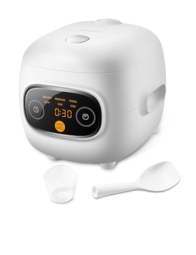 Comparison: Best Rice Cooker For Oatmeal 11 COMFEE' Mini Rice Cooker 4 Cups Cooked/2 Cups Uncooked, Portable Non-Stick rice maker, 24 hours Timer Delay, 6 Functions, Fast Cooker, Brown Rice, Oatmeal, White