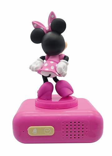 LEXIBOOK, Disney Minnie, Nightlight alarm clock, Sounds and Melodies, LCD Backlit screen, Luminous, Snooze, Pink, RL800MN