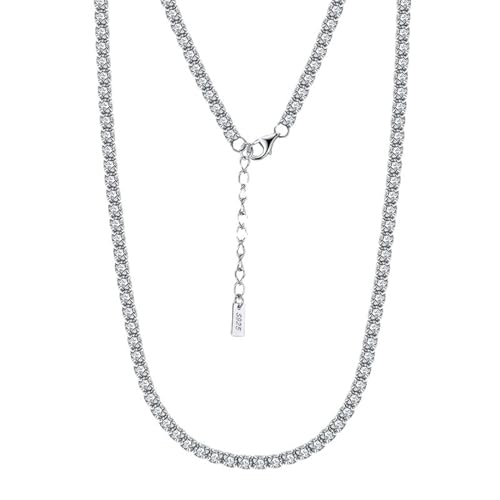 Collier tennis argent 925 véritable maille 4mm de 45cm de longueur