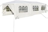 DORTALA Outdoor Canopy Tent 10'x30', Large Party Tent with 8 Removable Sidewalls, Heavy Duty Waterproof Event Tent for Wedding, BBQ Dining, White
