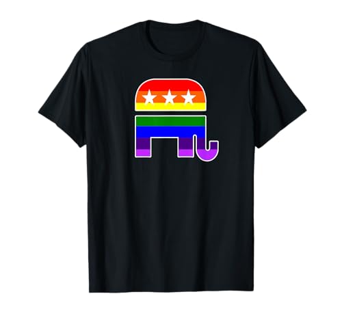 LGBT Republican Elephant T-Shirt Pride Flag Conservative Tee T-Shirt