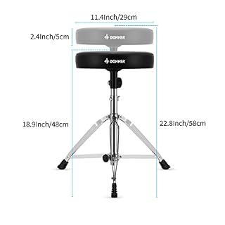 Tabouret de Batterie avec Baguettes en Bois d’érable, Tabouret de Batterie Donner, Hauteur réglable 48-58 cm pour… - Les Beatles, Paul McCartney, John Lennon, RIngo Starr, George Harrison Tabouret de Batterie avec Baguettes en Bois d'érable, Tabouret de Batterie Donner, Hauteur réglable 48-58 cm pour… – Image 2