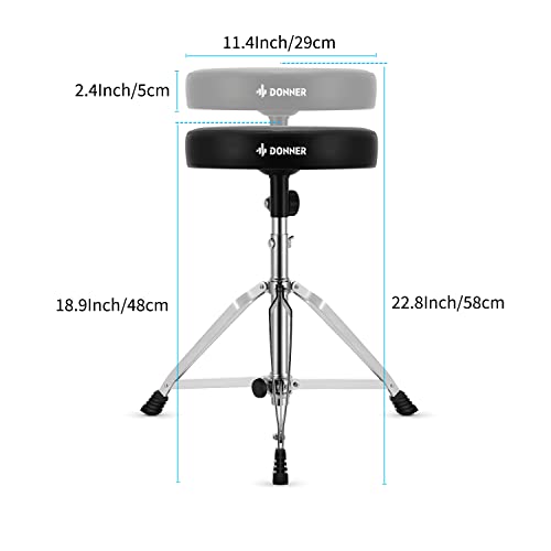 Tabouret de Batterie avec Baguettes en Bois d’érable, Tabouret de Batterie Donner, Hauteur réglable 48-58 cm pour… - Les Beatles, Paul McCartney, John Lennon, RIngo Starr, George Harrison Tabouret de Batterie avec Baguettes en Bois d'érable, Tabouret de Batterie Donner, Hauteur réglable 48-58 cm pour… – Image 3
