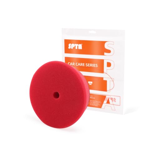 Image of Red T10 Ultra-Fine Finishing Foam Polishing Pads, SPTA 1Pcs 3.5 Inch Face for 3 Inch 80mm Backing Plate Compound Buffing Sponge Pads for Car Buffer Polisher Compounding, Polishing and Waxing-FPBFS3R