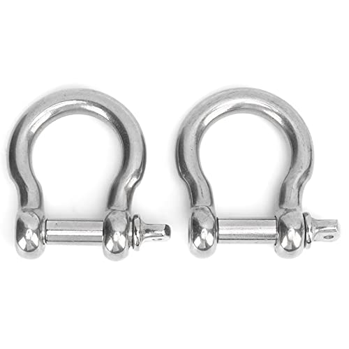 2 pezzi M18 perno a vite grillo di ancoraggio in acciaio inox resistente a forma di arco morsetto di carico per catene fune metallica sollevamento paracord campeggio (M20)