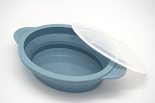 Pentola Microonde in Silicone, colore: blu Large