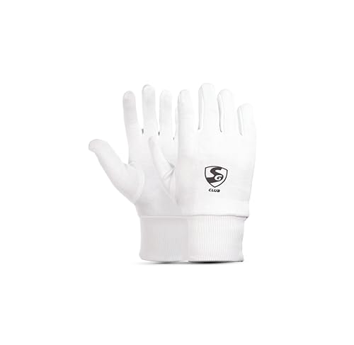 image for SG Club Inner Batting Gloves | White | Boys Size | Cotton | Youth | Ri