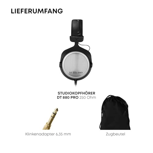 beyerdynamic DT 880 PRO Over-Ear-Studiokopfhörer, halboffene Bauweise, kabelgebunden