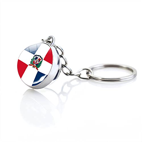 Mode 3D Boule De Cristal Drapeau De La République Dominicaine Porte-Clés Amérique Du Nord Drapeau National Porte-Clés Porte-Clés, Motos Mignonnes, Scooters, Voitures, Accessoires De Sac À Do