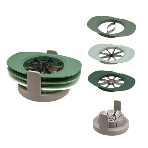 Xafrstyu Coupe-Fruits 4 en 1, Trancheuse Pomme Mangue Tomate, Outil de Cuisine Multifonctionnel pour Couper Les Fruits et Légumes (Green)