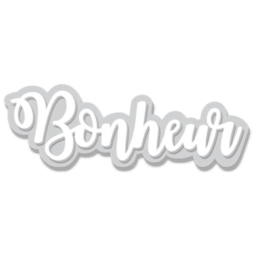 STC Mot Décoratif en Bois Bonheur Plaque Décoration Murale Vintage en Relief 30 cm