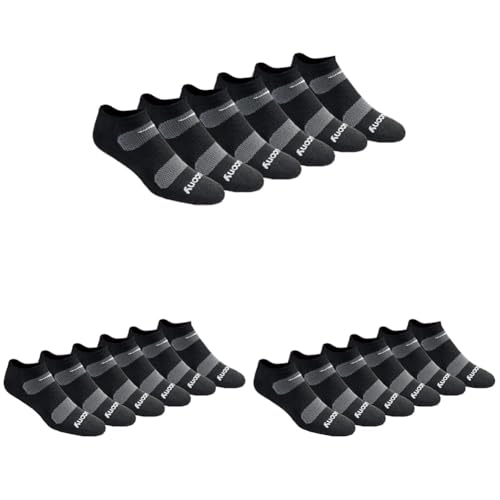 Image of Saucony Men's RunDry Mesh Ventilating Comfort Fit Performance No-Show Socks, Available in M-XXL (6, 12, 18 Pairs)