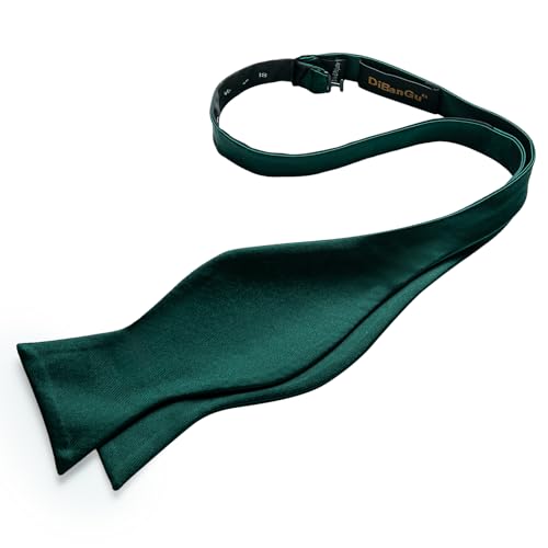 Image of DiBanGu Satin Bow tie Self-Tied Bowtie Set for Men Wedding Prom | Solid Color,Skin-Friendly,Versatile Accessory,Lapel Pin,Pocket Square,Cufflinks,School Dance,Banquet,Dinner,Celebration