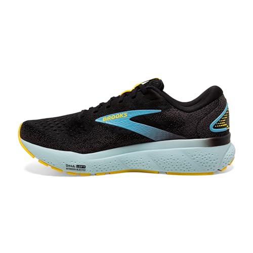 Brooks Herren Ghost 16 Sneaker, Schwarz, geschmiedetes Eisen, Blau, 46.5 EU
