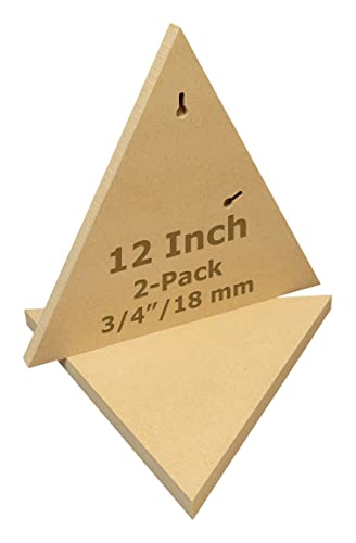 Studio Papilia 3/4" Thick Mdf Triangle, 12 Inches 2-Pack | Smooth Unfinished Wooden Shape | Art Panel | Wood Boards Crafts | Diy Plaque Plank Cutout | Blank Sign Tray | Artist Painting | Fiberboard #TOP3