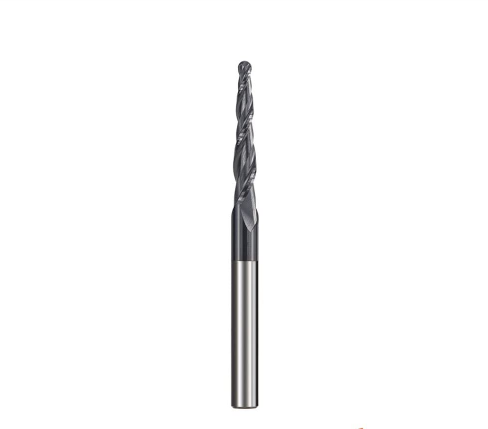 Fresas de extremo cónico de punta esférica de carburo sólido, 2 brocas de enrutador de grabado de flauta, broca de grabado CNC HRC55, fresa de madera, 1 ud.(10mm)