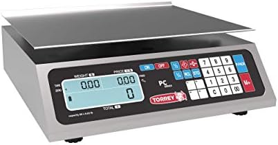 TORREY PC80L Electronic Price Computing Scale, Rechargeable Battery, Stainless Steel Construction, 100 Memories, 8 Direct Access Keys, 80 lb