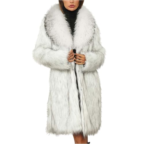 Faux Fur Coat Women Long Fuzzy Fleece Jacket Open Front Cardigan Fur Lapel Coat Warm Winter Coats Fashion Outfits