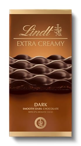 Lindt Extra Creamy Dark Smooth Dark Chocolate Bar, 47% Aromatic Cacao, 80g