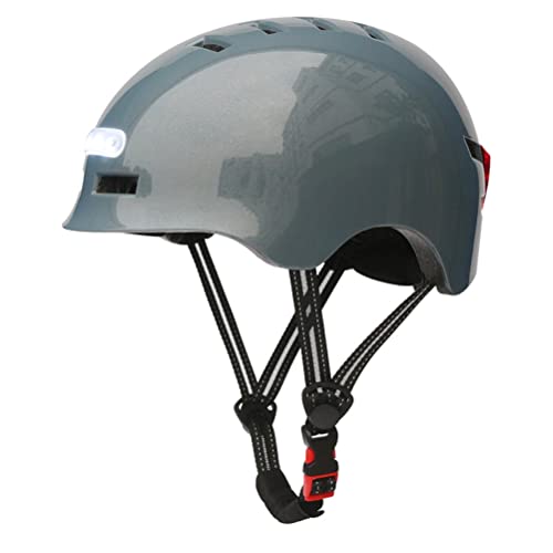 Ghzste Fahrradhelm mit LED-Scheinwerfer, LED-Fahrradhelm für Erwachsene, Wiederaufladbarer USB-Schutzhelm für Laufrad, Roller, Nachtradfahren, Klettern (M) Ghzste Fahrradhelm mit LED-Scheinwerfer, LED-Fahrradhelm für Erwachsene, Wiederaufladbarer USB-Schutzhelm für Laufrad, Roller, Nachtradfahren, Klettern (M)