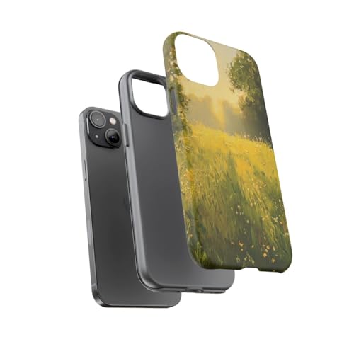 Coque rigide mate iPhone 14 Plus anti-rayures motif fleurs Sunlit Meadow - 3