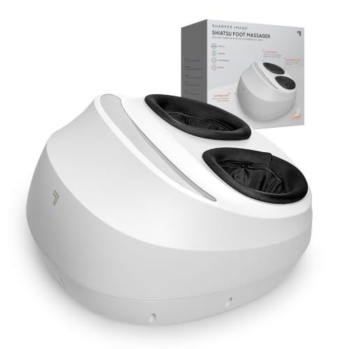 Sharper Image Shiatsu Foot Massager with Heat & Deep Kneading Compression Deep Tissue Massager for Pain Relief & Circulation 3 Modes - Gift for Men & Women Fits up to Mens Size 12