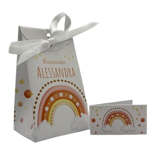PV Grafik® 16PZ Scatola Portaconfetti Personalizzata, Scatole Bomboniere Maschio, Bimbo,