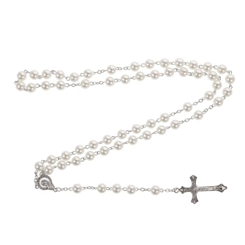 DEARMAMY Collar Joyería Collares Collar De Perlas De Vidrio Aleación De Zinc Religioso