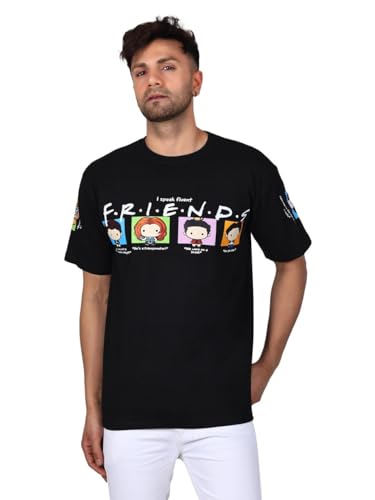 Image of F.R.I.E.N.D. Tribute Men's Printed Round Neck Pure Cotton Black T-Shirt